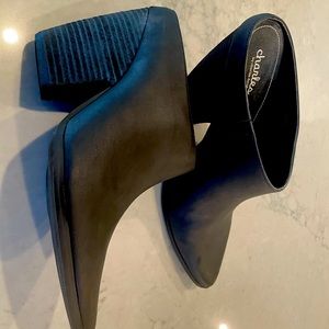 Heeled pointed toe mule